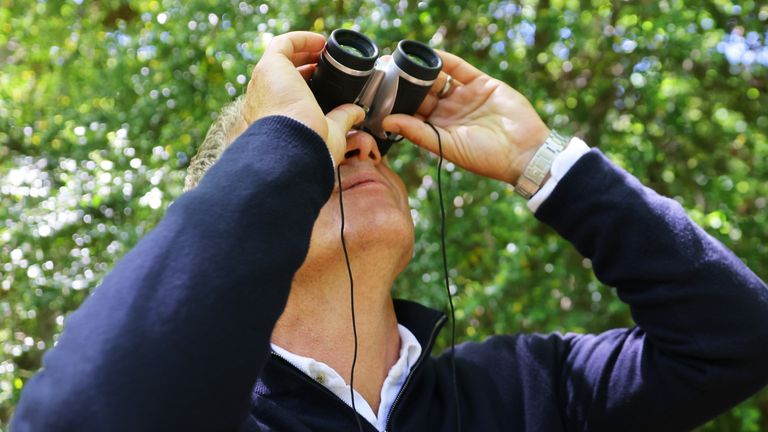 European Ryder Cup Captain Luke Donald participates in a nature walk with students near Bethpage Black 