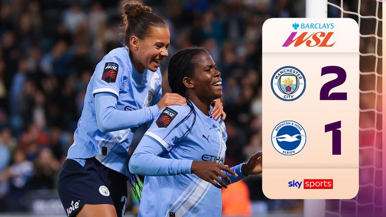 Lo más destacado del partido de la Super League entre Manchester City y Brighton. 