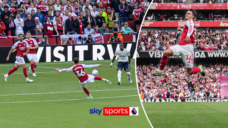 Martin Zubimendi scores for Arsenal against Nottingham Forest