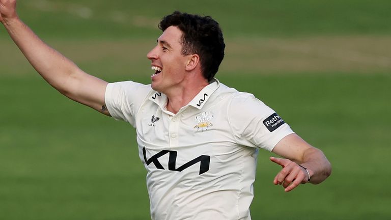 Matt Fisher's five-for left Surrey in control against Nottinghamshire before rain struck