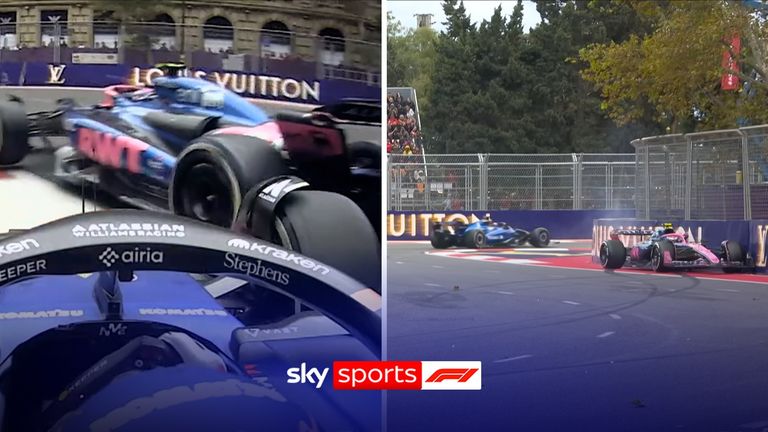Williams driver Alex Albon crashed into Franco Colapinto, who spun his Alpine car, during the Azerbaijan Grand Prix.