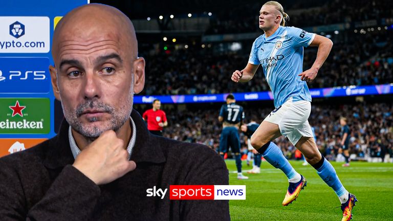 Guardiola lauds Haaland after scoring 50 Champions League goals.