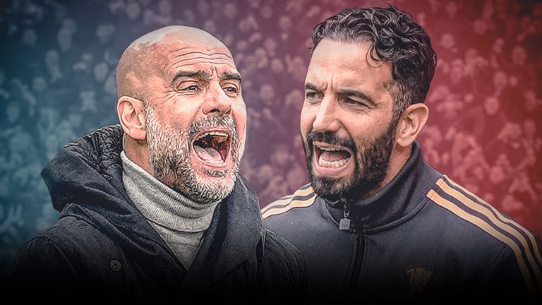 Pep Guardiola and Ruben Amorim face off in the Manchester derby, live on Sky Sports
