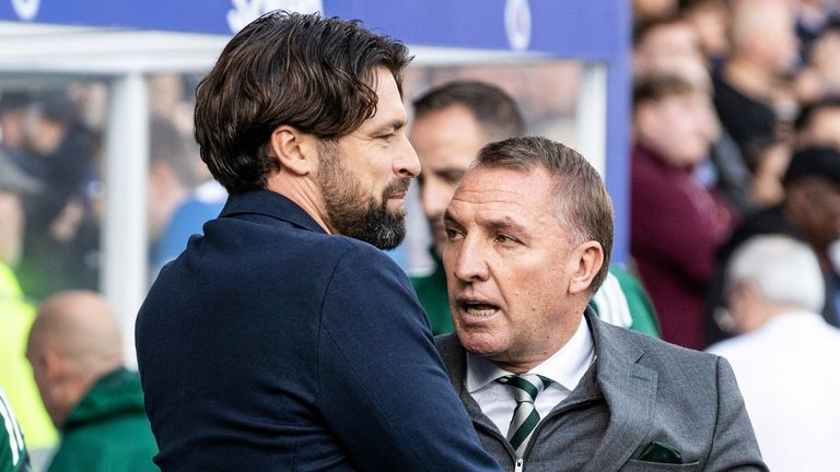 Glasgow, Scotland - August 31: The coach of the Rangers team and the director of Celtic Brendan Rodgers before William Hill's excellent match between Rangers and Seltik at Abrax Stadium, on August 31, 2025, in Glasgow, Scotland. (Photo by Alan Harvey / SNS)