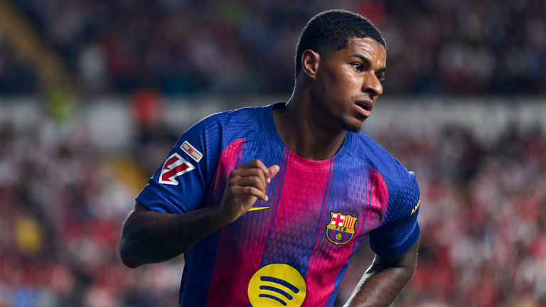 Marcus Rashford playing for Barcelona