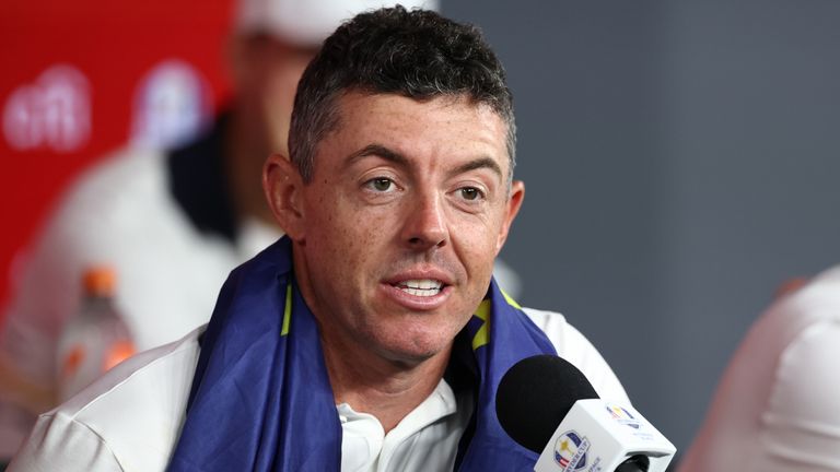 Rory McIlroy at the 2025 Ryder Cup
