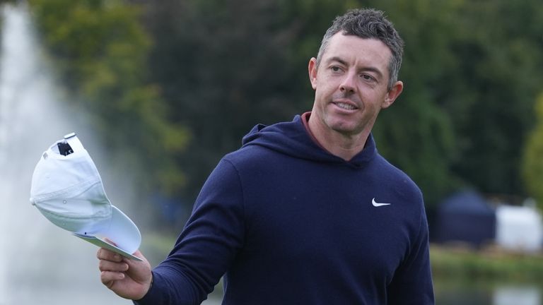 Rory McIlroy acknowledges the crowd on the 18th green (PA Images)