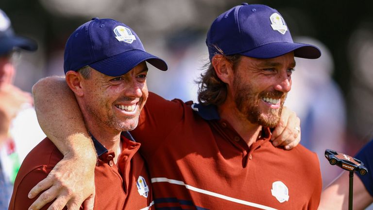 Rory McIlroy and Tommy Fleetwood, Team Europe, Ryder Cup 2025 (Getty Images)