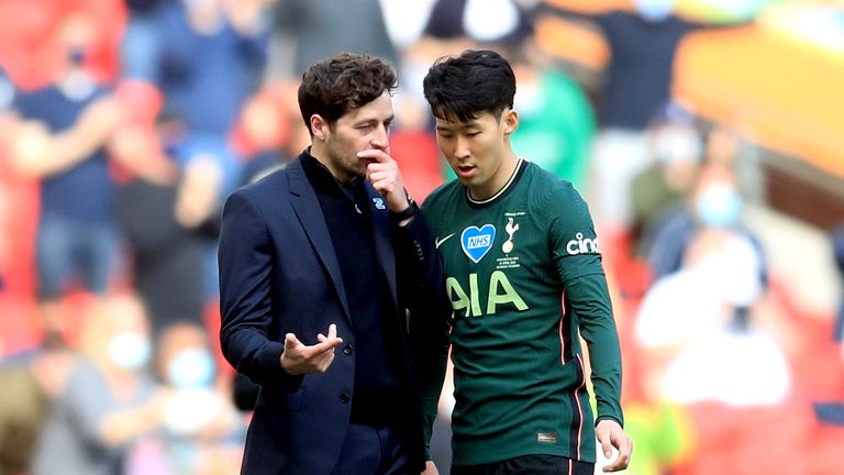 Ryan Mason habló con su hijo Heung-min en la final de la Copa Carabao 2021 en Wembley cuando era un gerente temporal de Tottenham