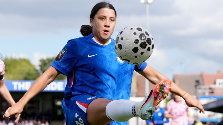 Sam Kerr made her first appearance at Kingsmeadow for almost two years.