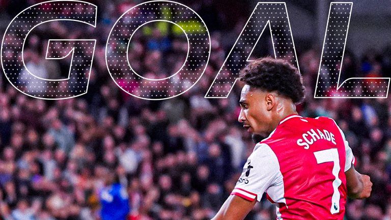 Brentford's Schade scores against Chelsea