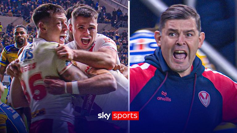 St Helens score a try to win the play-off against Leeds