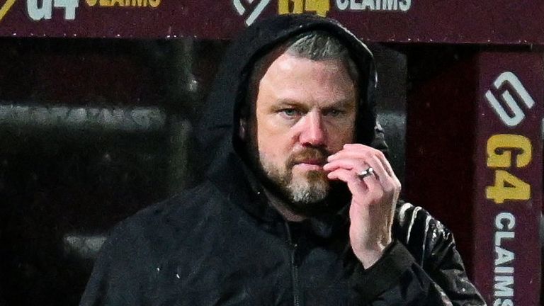 Aberdeen Manager Jimmy Thelin during a William Hill Premiership match between Motherwell and Aberdeen