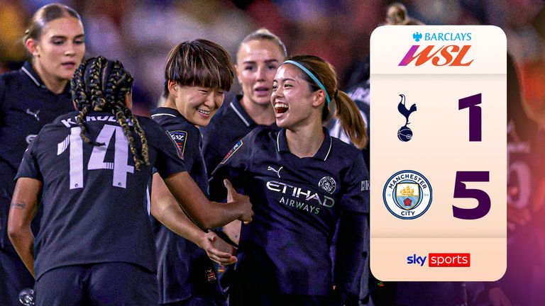 Highlights from the WSL match between Manchester City and Tottenham Hotspur.