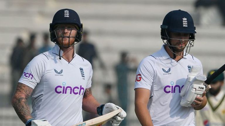 Will Jacks (R) batting alongside England captain Ben Stokes (L) in Pakistan in 2022