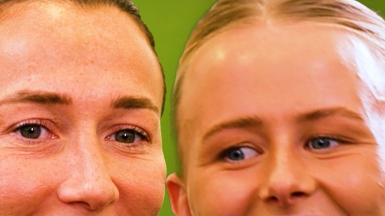 Hannah Hampton and Lucy Bronze play Beat the Clock