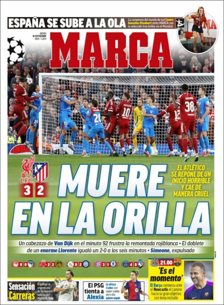 Marca front page on Liverpool