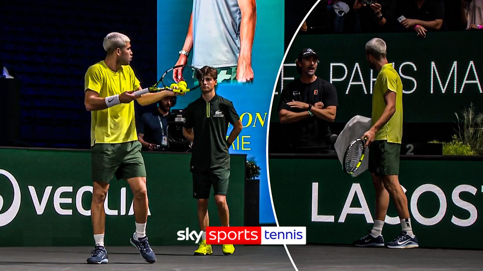 HEATED discussion! Alcaraz and coach argue during match against Norrie
