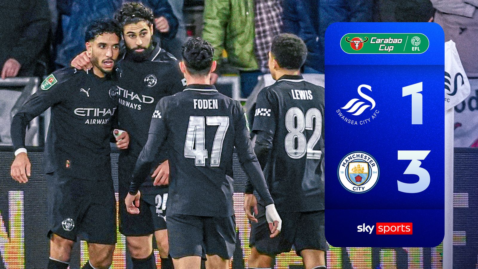 Swansea City 1-3 Manchester City | Carabao Cup Highlights