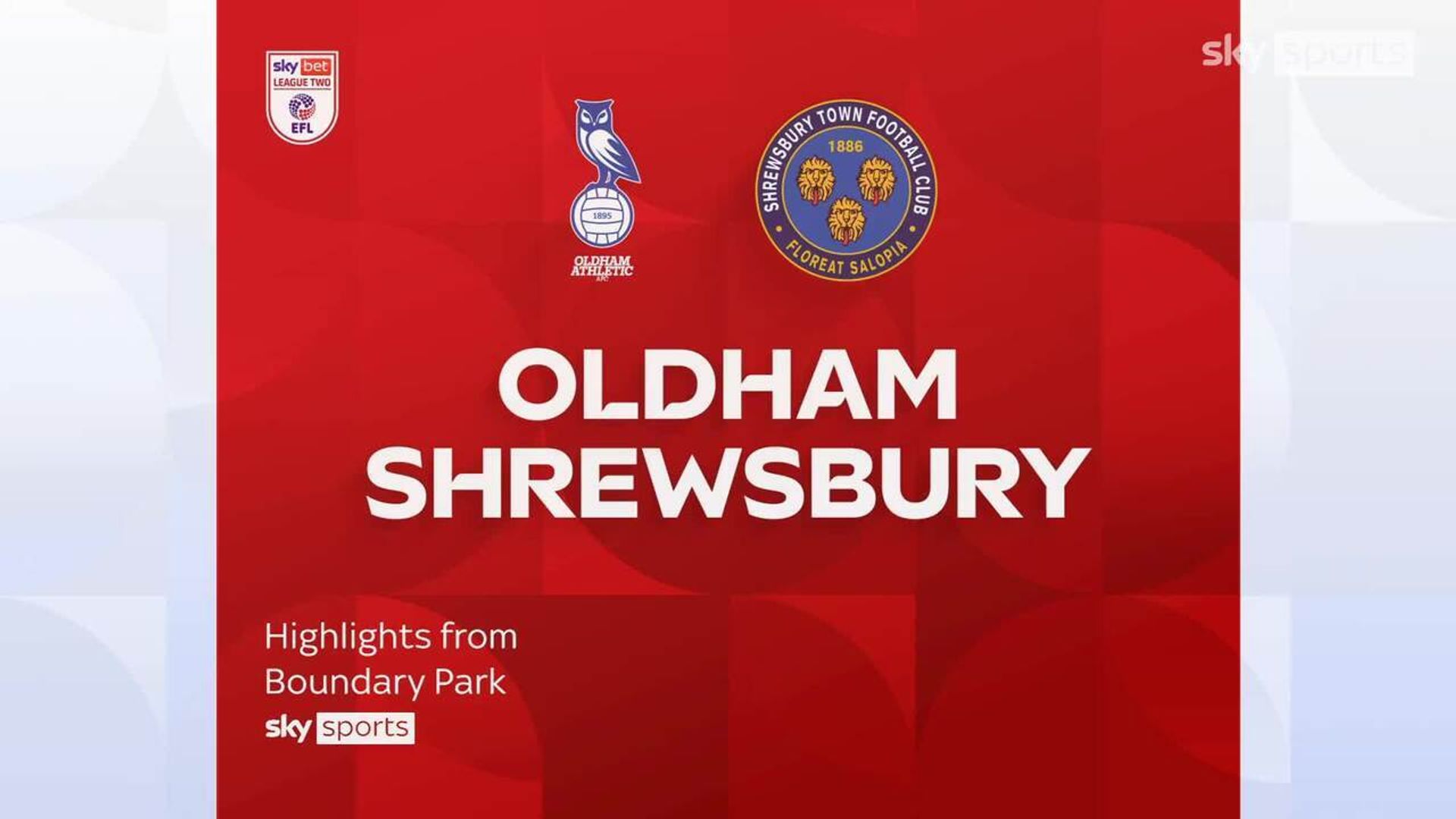 Oldham 2-2 Shrewsbury