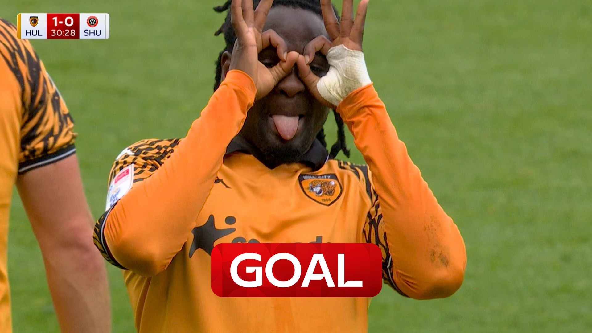 Akintola's deflected shot opens the scoring for Hull 