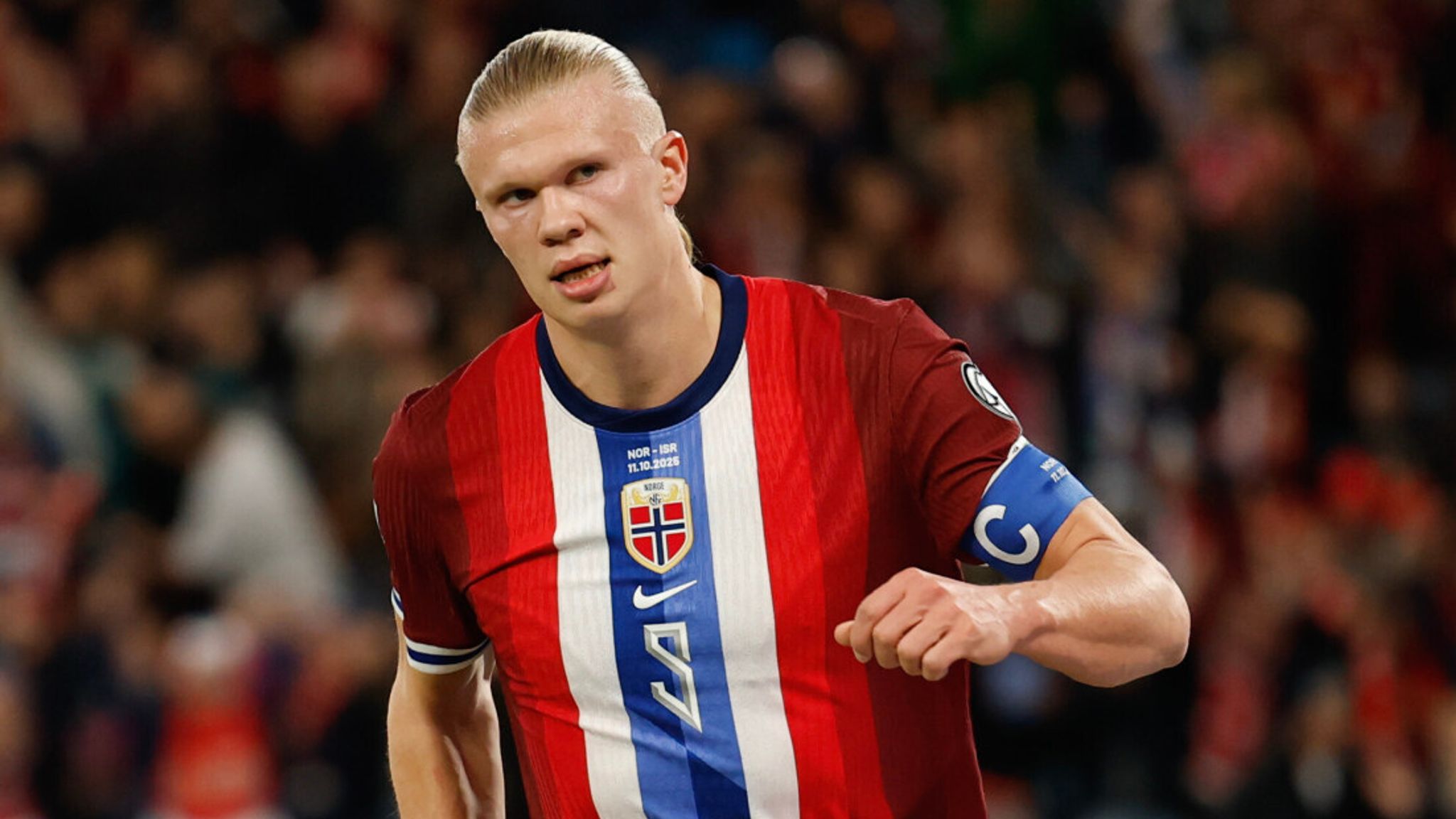 Erling Haaland: Striker surpasses 20 goals for season as Norway beat Israel in World Cup qualifier after protests | Football News | Sky Sports