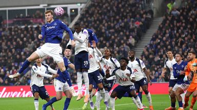 Jake O'Brien had a header from a corner for Everton vs Tottenham ruled out