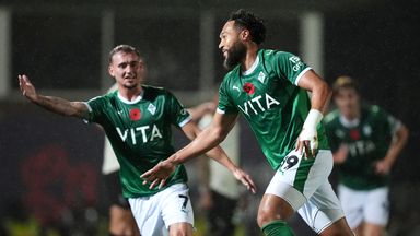 Kyle Wooton scored Stockport's second goal of the game