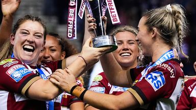 Wigan Warriors fought back to beat St Helens in Sunday's Women's Super League Grand Final, completing the treble
