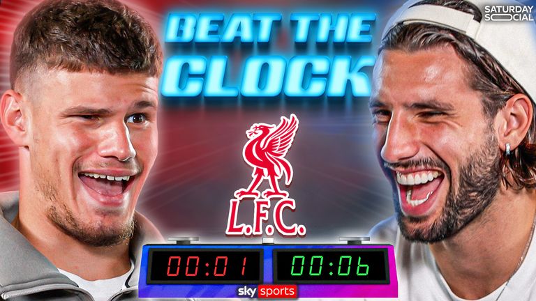 Liverpool duo Milos Kerkez and Dominik Szoboszlai take on the Beat The Clock challenge, naming Liverpool players, things you&#39;d find in the kitchen and things you&#39;d do on a matchday. How many can they name before their time runs out?