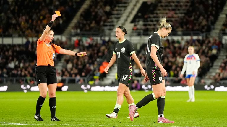 Alana Kennedy was sent off for a kickstart before England took the lead.