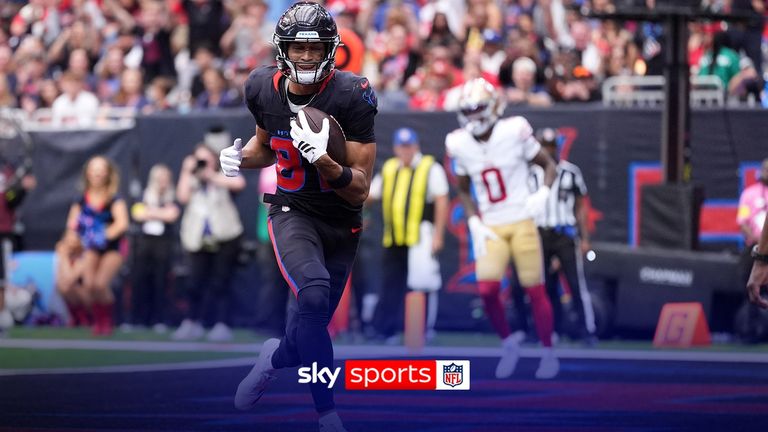 Jayden Higgins was left unmarked in the end zone as he completed the touchdown for Houston against San Francisco.