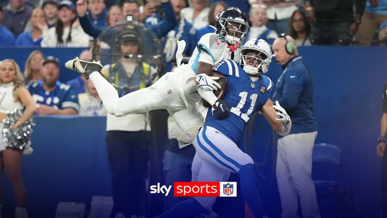 Michael Pittman somehow pulled off a brilliant 21-yard touchdown catch from Daniel Jones as Indianapolis extended their lead over Tennessee.
