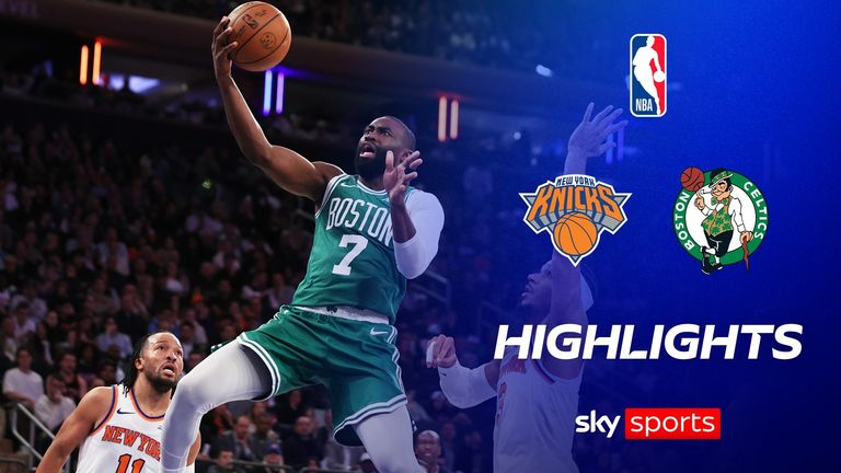 Highlights of the Boston Celtics @ New York Knicks in the 2025 NBA season.