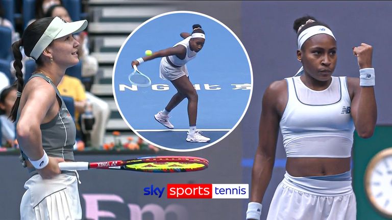 Coco Gauff ended a rally with Eva Lys with an incredible drop shot in their China Open quarter-final.