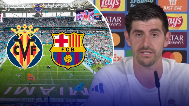 Thibaut Courtois speaks out against La Liga's plans to play at match in Miami as Villarreal vs Barcelona is set to be played at the Hard Rock Stadium on December 20.