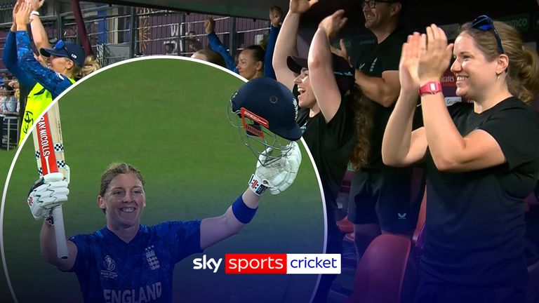 England's Heather Knight has a superb innings against India in the Women's Cricket World Cup.