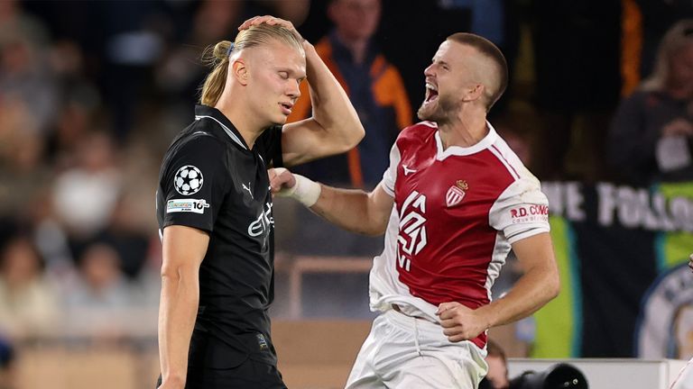 Eric Dier celebrates his late equalising penalty for Monaco against Man City
