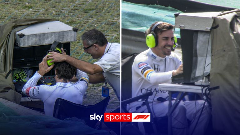 Fernando Alonso tried and failed at being a camera operator during P2 of the 2016 Sao Paulo Grand Prix.