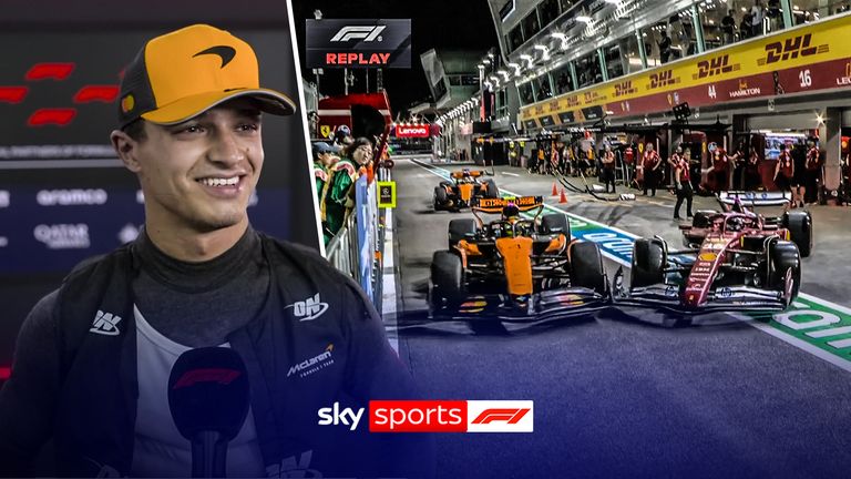 Lando Norris appeared unfazed by his crash with Charles Leclerc, which saw a the two collide in the pit lane.