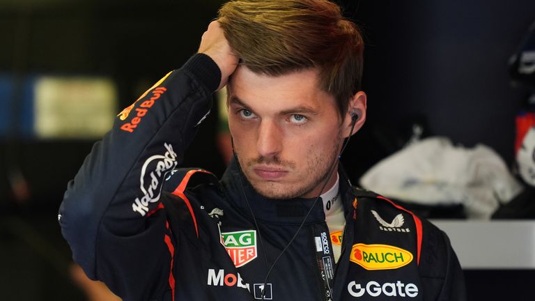 Max Verstappen in the Red Bull garage during second practice at the Mexico City GP