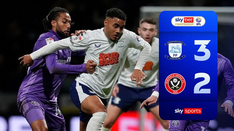 Highlights of the SkyBet Championship match between Preston North End and Sheffield United.