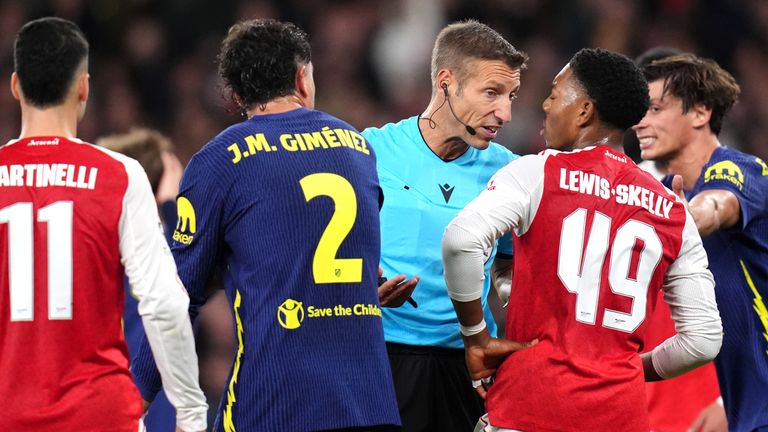 Referee Davide Massa talks about Arsenal's Miles Lewis-Skelly 