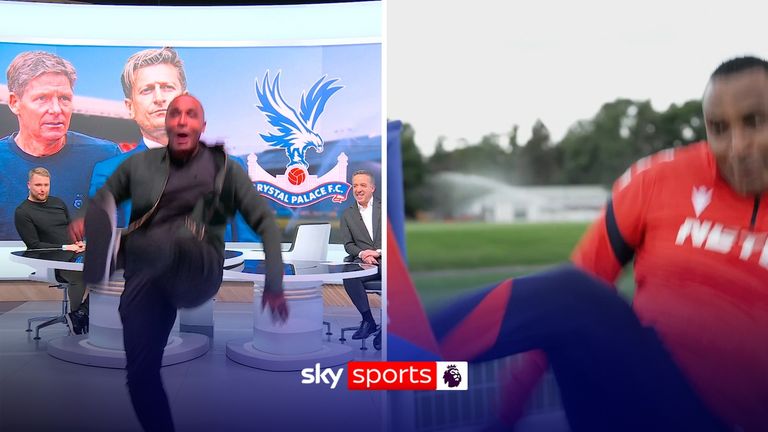 Former Crystal Palace striker Clinton Morrison hilariously copied Jean-Philippe Mateta&#39;s iconic celebration.