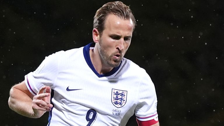 Harry Kane scored twice before half-time for England to take his international tally to 76