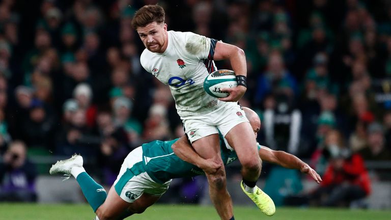 England's Henry Slade during the Six Nations 2025 (AP Photo/Peter Morrison)