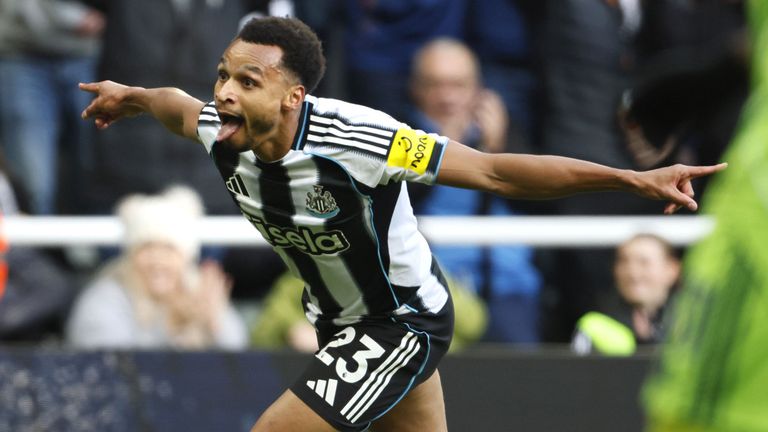 Newcastle United's Jacob Murphy celebrates scoring their first goal of the game