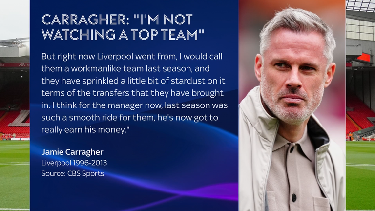 Sky Sports' Jamie Carragher has called for Arne Slot to "earn his money" after back-to-back defeats for Liverpool