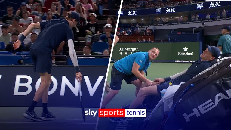 Jannik Sinner was forced to retire after getting cramp against Tallon Griekspoor in round 32 of the Shanghai Masters. 