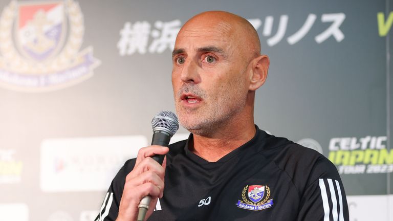 YOKOHAMA, JAPAN - JULY 18: Yokohama F Marinos manager Kevin Muscat during a press conference ahead of the match between Celtic and Yokohama F Marinos at the Nissan Stadium, on July 18, 2023, in Yokohama, Japan. (Photo by Naoki Morita / SNS Group)
